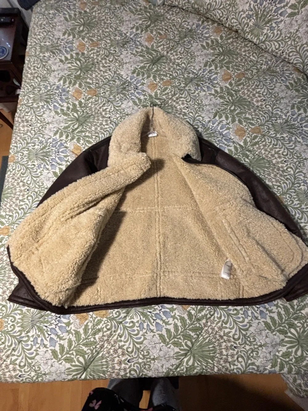 BDG Ella Women’s Chocolate Faux Leather and Faux Shearling Aviator Jacket - Picture 14 of 16